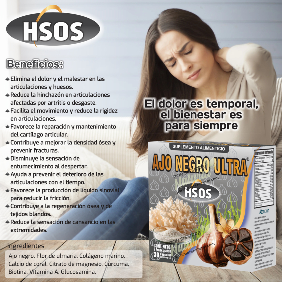 Ajo Negro Ultra Huesos 60 Cápsulas